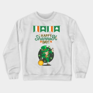 Saint Patricks Day, Happy Shamrock Day Crewneck Sweatshirt